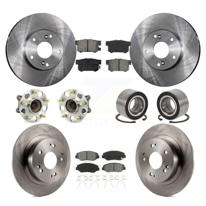 Kit de rotors et plaquettes de frein à disque, roulements de moyeu avant et arrière (10 pièces) pour Honda Accord