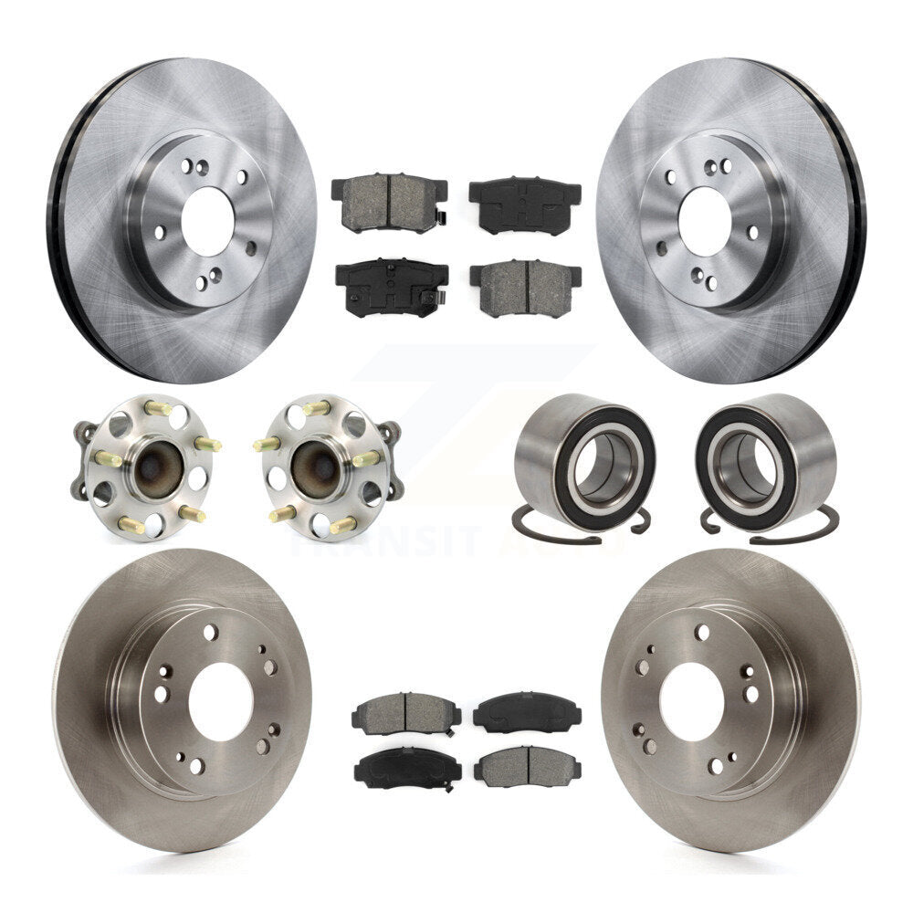 Kit de rotor et de plaquettes de frein à disque, roulement de moyeu avant et arrière (10 pièces) pour Acura TS 2004 – 2008