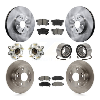 Kit de rotor et de plaquettes de frein à disque, roulement de moyeu avant et arrière (10 pièces) pour Acura TS 2004 – 2008