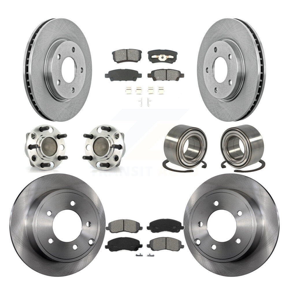 Kit de rotors et plaquettes de frein à disque, roulements de moyeu avant et arrière (10 pièces) pour Dodge Caliber