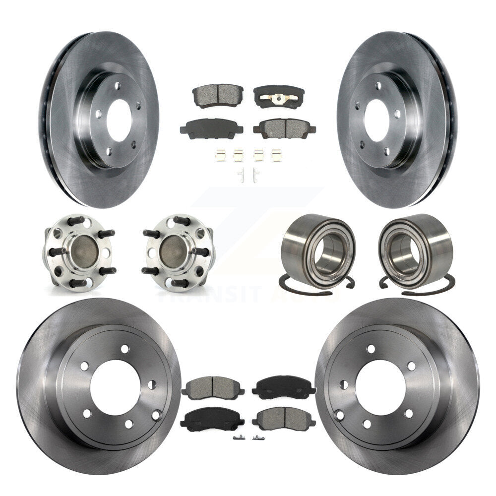 Kit de rotors et plaquettes de frein à disque, roulements de moyeu avant et arrière (10 pièces) pour Dodge Caliber
