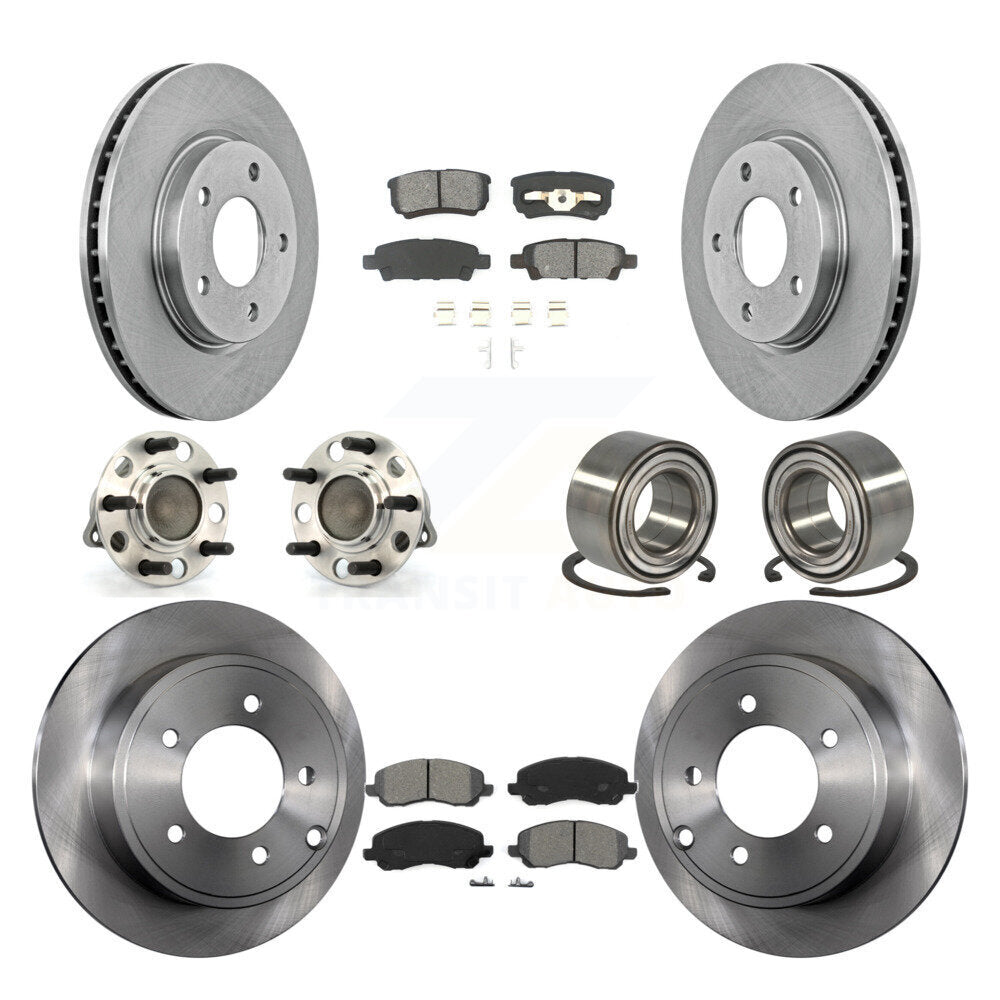 Kit de rotors et plaquettes de frein à disque, roulements de moyeu avant et arrière (10 pièces) pour Dodge Caliber