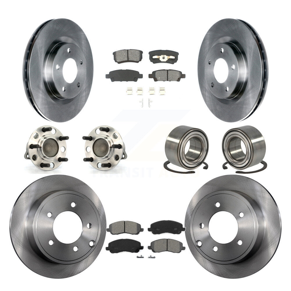 Kit de plaquettes de Rotor de frein, roulement de moyeu avant et arrière (10 pièces) pour Jeep Patriot Compass Dodg