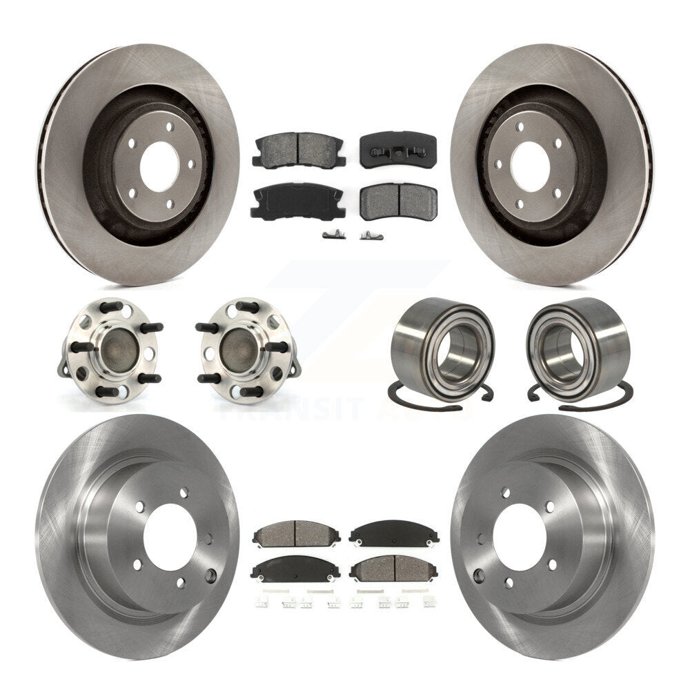 Kit de rotors et plaquettes de frein à disque, roulements de moyeu avant et arrière (10 pièces) pour Dodge Caliber