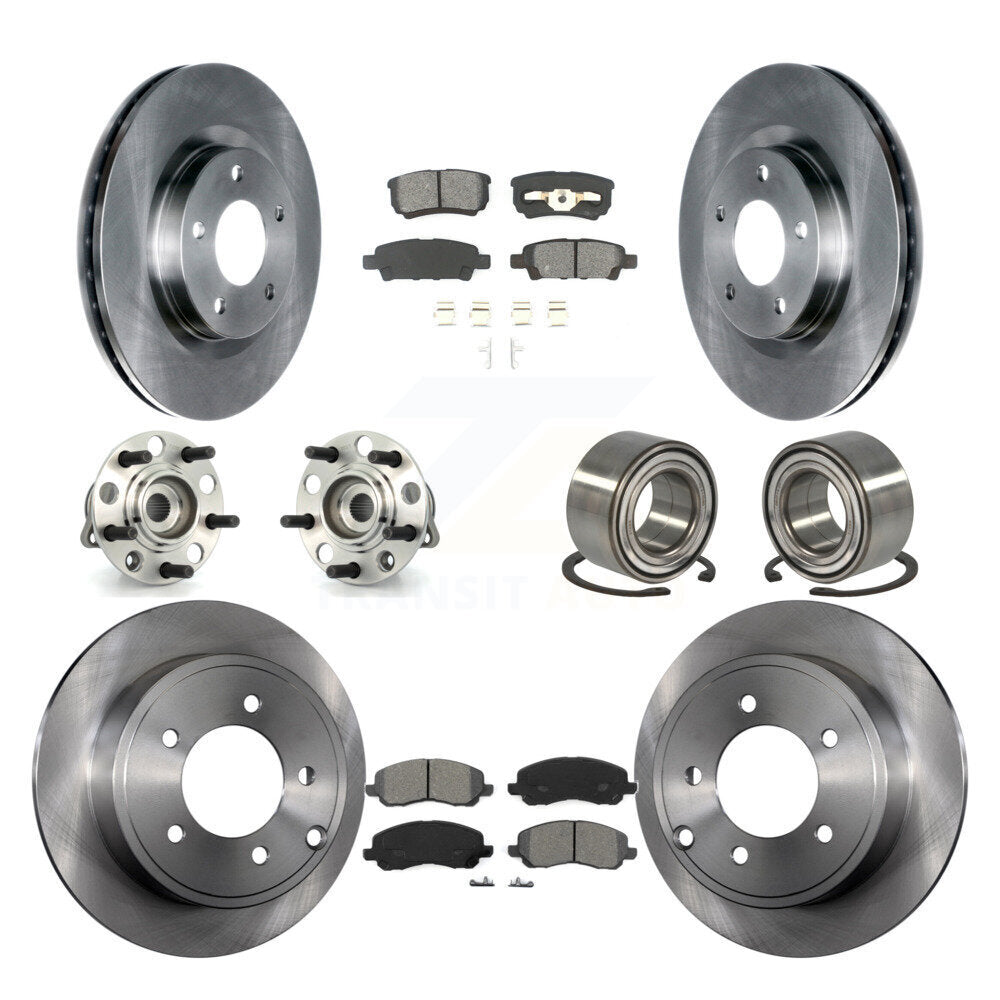 Kit de plaquettes de Rotor de frein, roulement de moyeu avant et arrière (10 pièces) pour Jeep Patriot Compass Dodg