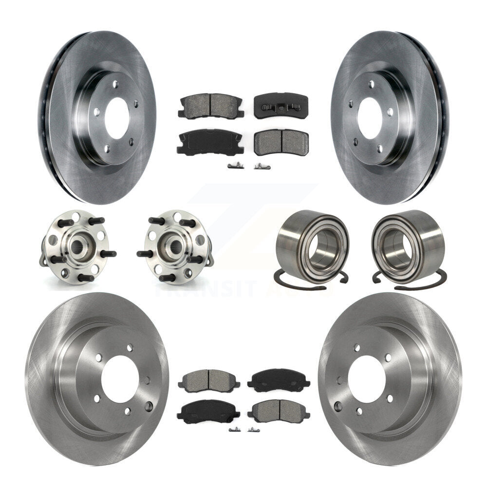 Kit de plaquettes de Rotor de frein à disque, roulement de moyeu avant et arrière (10 pièces) pour Jeep Patriot Compas