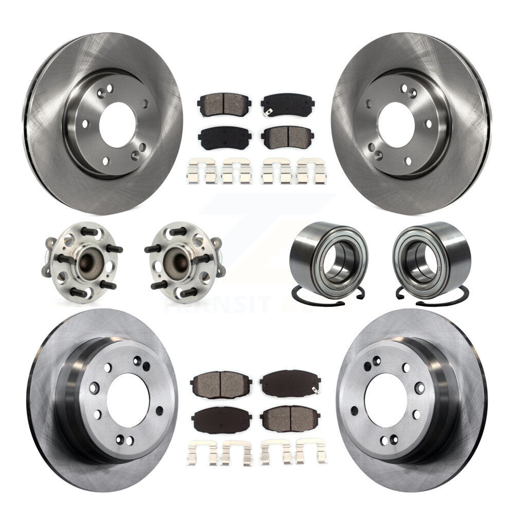 Kit de rotors et plaquettes de frein à disque, roulement de moyeu avant et arrière (10 pièces) pour Hyundai Elantr
