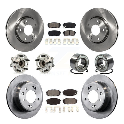 Kit de rotors et plaquettes de frein à disque, roulement de moyeu avant et arrière (10 pièces) pour Hyundai Elantr