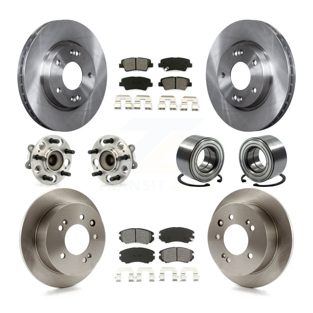 Kit de rotors et plaquettes de frein à disque, roulement de moyeu avant et arrière (10 pièces) pour Hyundai Elantr
