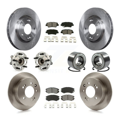 Kit de rotors et plaquettes de frein à disque, roulement de moyeu avant et arrière (10 pièces) pour Hyundai Elantr