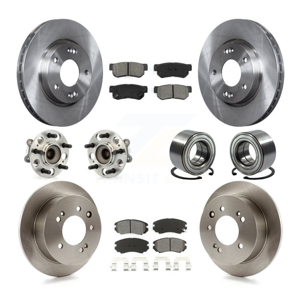 Kit de rotors et plaquettes de frein à disque, roulement de moyeu avant et arrière (10 pièces) pour Hyundai Elantr