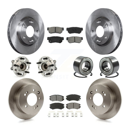 Kit de rotors et plaquettes de frein à disque, roulement de moyeu avant et arrière (10 pièces) pour Hyundai Elantr