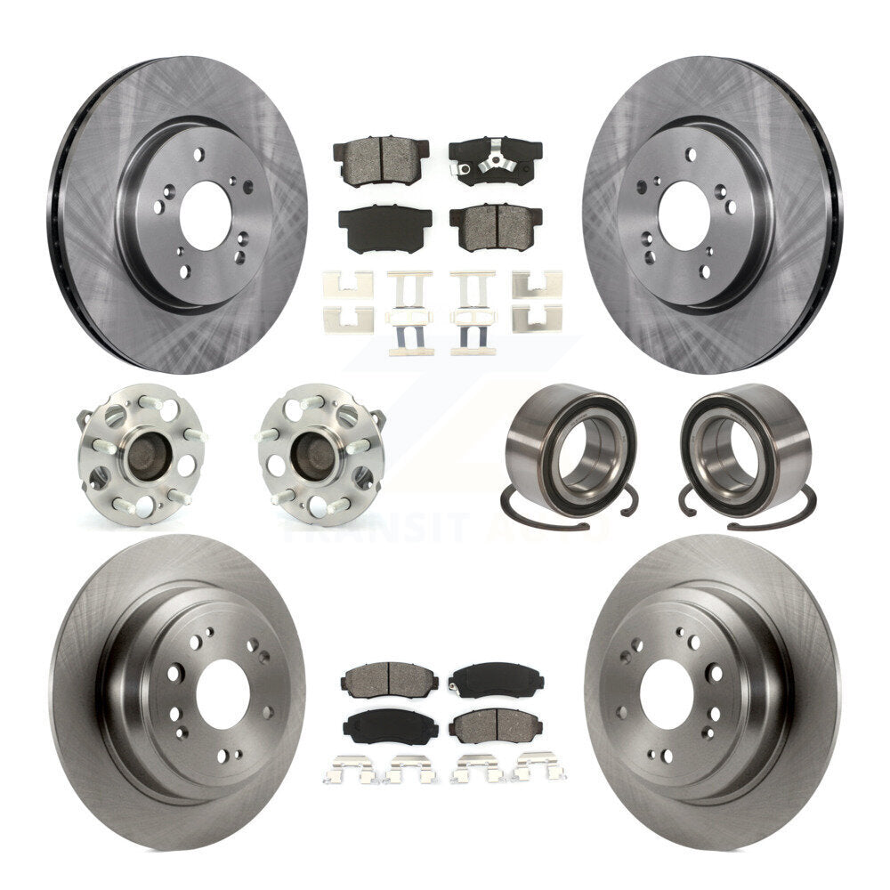 Kit de plaquettes de Rotor de frein, roulement de moyeu avant et arrière (10 pièces) pour Honda Accord Crosstour FW