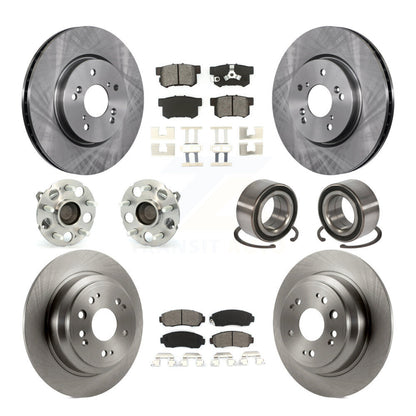 Kit de plaquettes de Rotor de frein, roulement de moyeu avant et arrière (10 pièces) pour Honda Accord Crosstour FW
