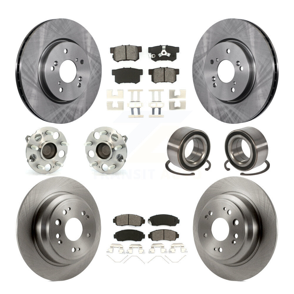 Kit de plaquettes de rotor de frein, roulement de moyeu avant et arrière (10 pièces) pour Honda Crosstour FW 13-15