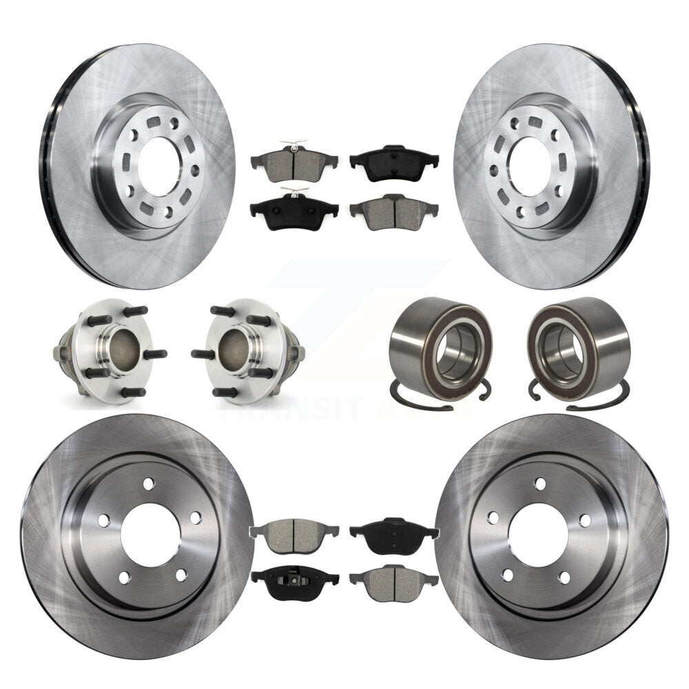 Kit de rotors et plaquettes de frein à disque, roulements de moyeu avant et arrière (10 pièces) pour Mazda 3 Sport