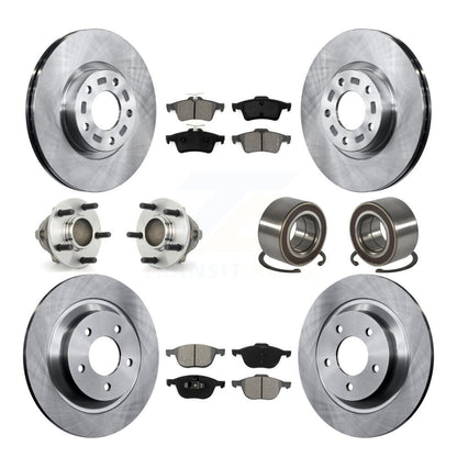 Ensemble de roulements de moyeu avant et arrière, Rotor de frein à disque et Kit de plaquettes (10 pièces) pour Mazda