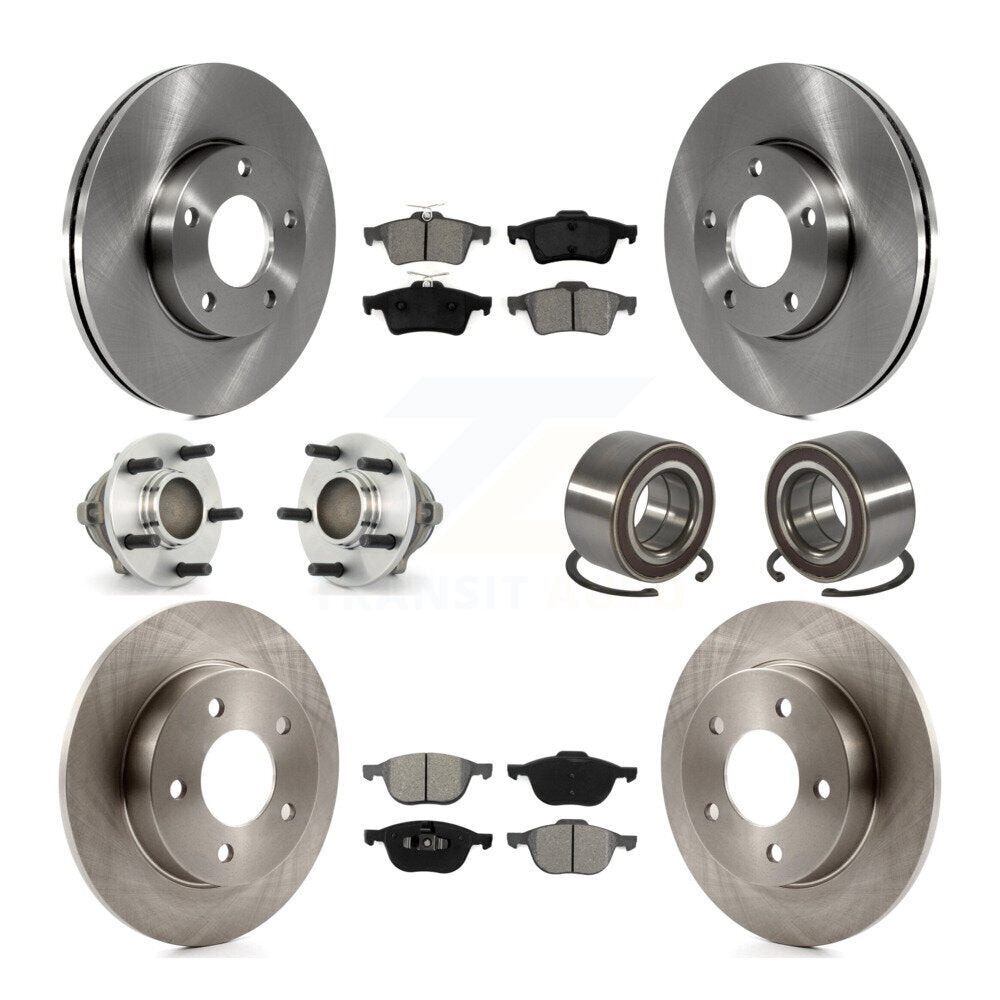 Kit de rotors et plaquettes de frein à disque, roulements de moyeu avant et arrière (10 pièces) pour Mazda 3 Sport