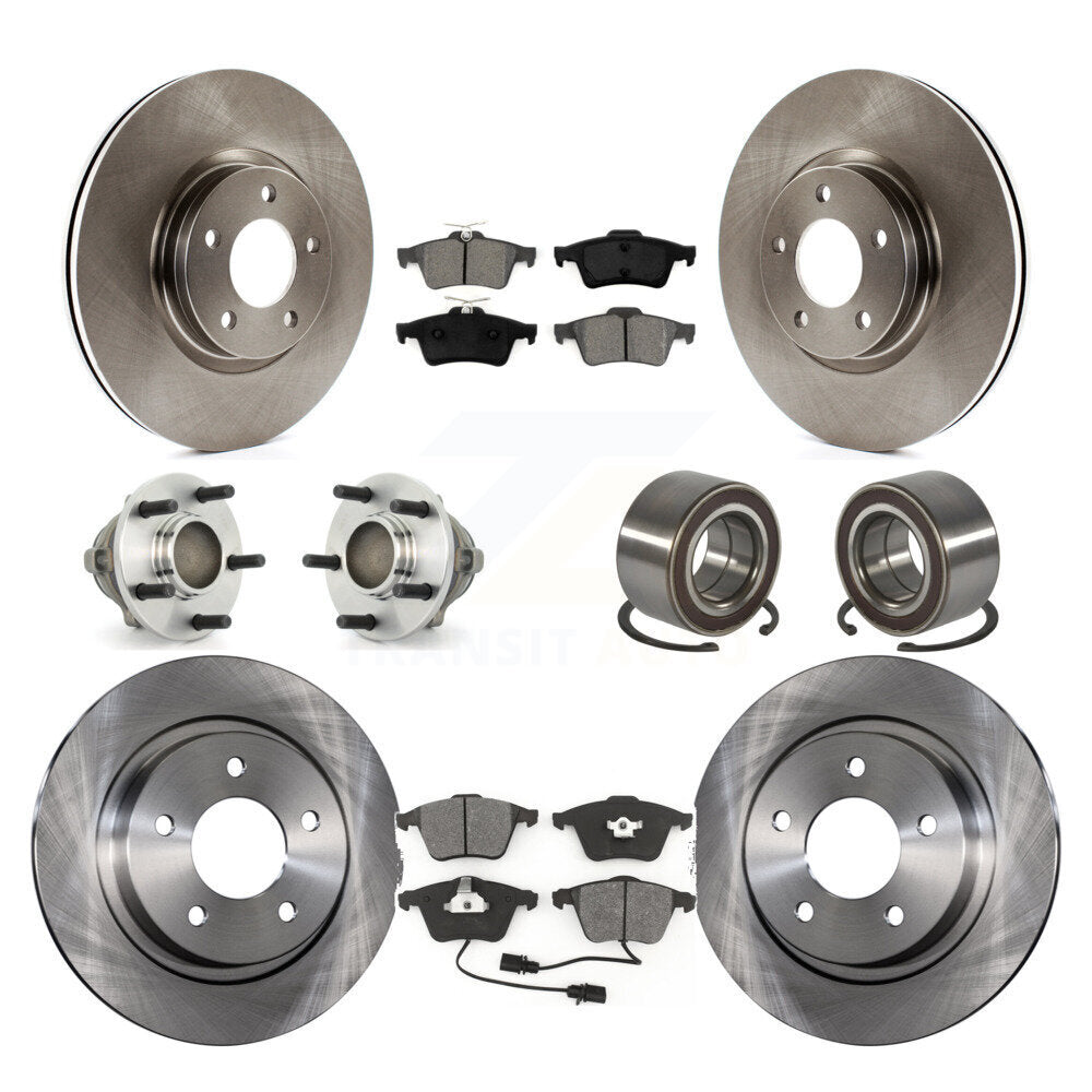 Ensemble de roulements de moyeu avant et arrière, Rotor de frein à disque et Kit de plaquettes (10 pièces) pour Mazda