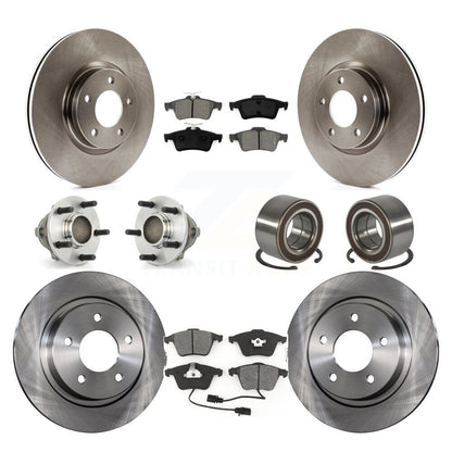 Ensemble de roulements de moyeu avant et arrière, Rotor de frein à disque et Kit de plaquettes (10 pièces) pour Mazda