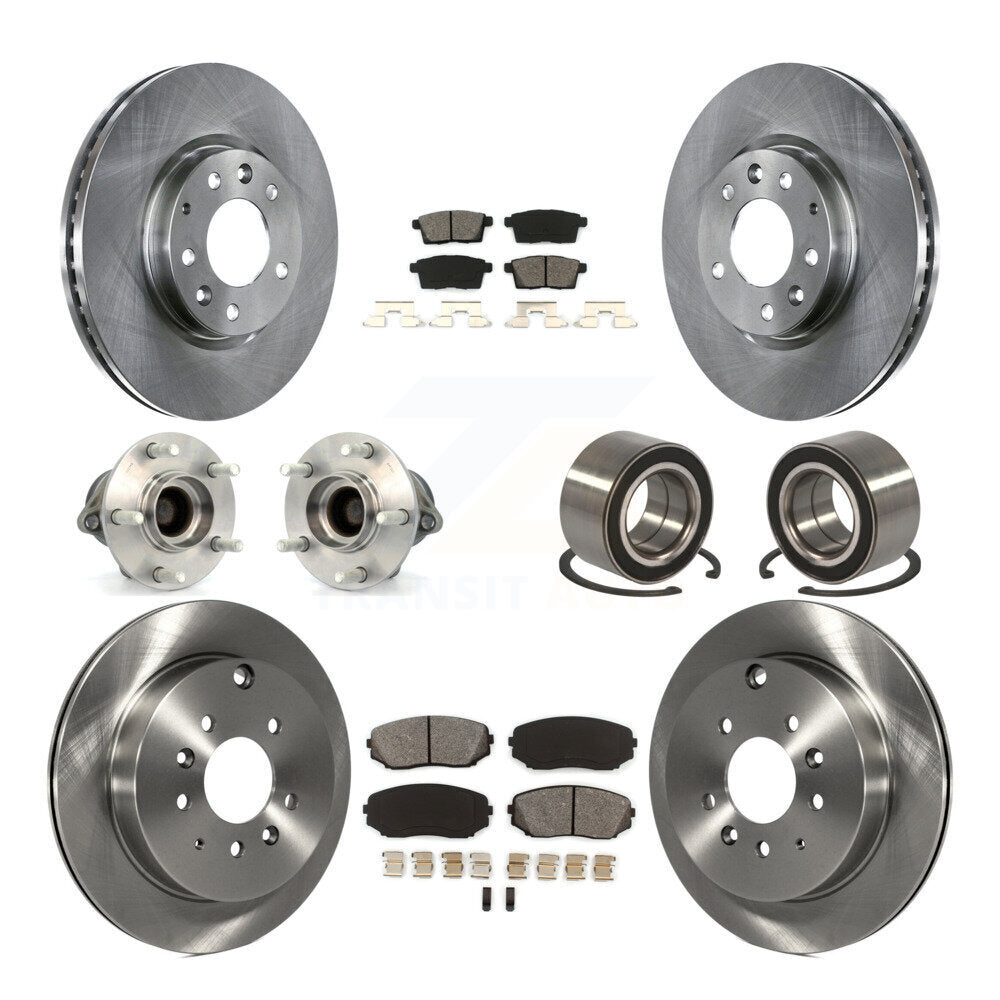 Kit de rotor et de plaquettes de frein avec roulement de moyeu avant et arrière (10 pièces) pour Mazda CX-7 FW 2007 – 2012