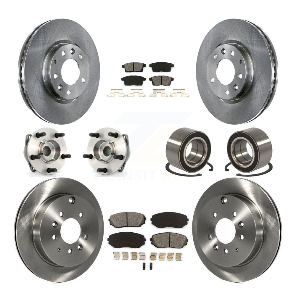 Kit de rotor et de plaquettes de frein avec roulement de moyeu avant et arrière (10 pièces) pour Mazda CX-7 AW 2007 – 2012