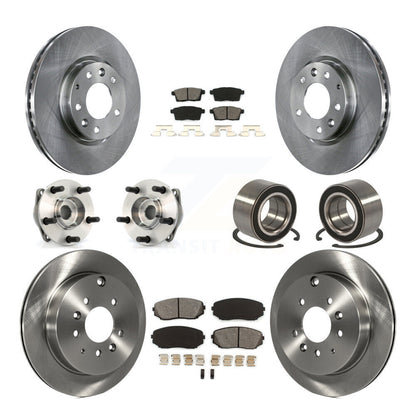 Kit de rotor et de plaquettes de frein avec roulement de moyeu avant et arrière (10 pièces) pour Mazda CX-7 AW 2007 – 2012