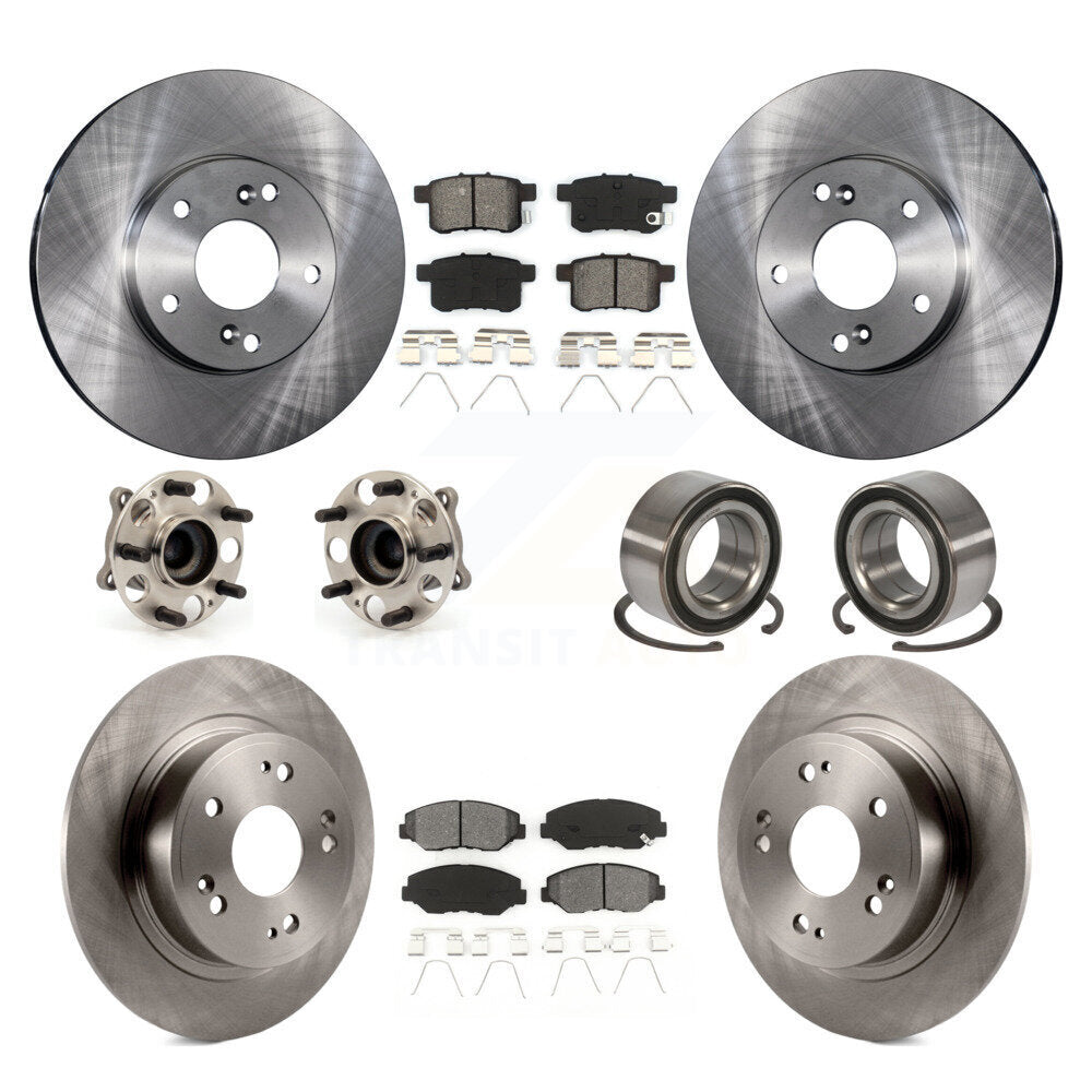 Kit de rotors et plaquettes de frein à disque, roulements de moyeu avant et arrière (10 pièces) pour Honda Accord