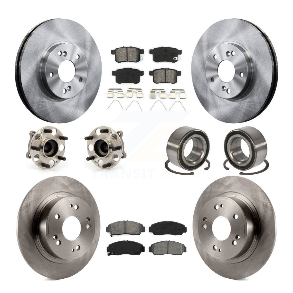 Kit de Rotor et de plaquettes de frein, roulement de moyeu avant et arrière (10 pièces) pour Honda Accord Acura TS