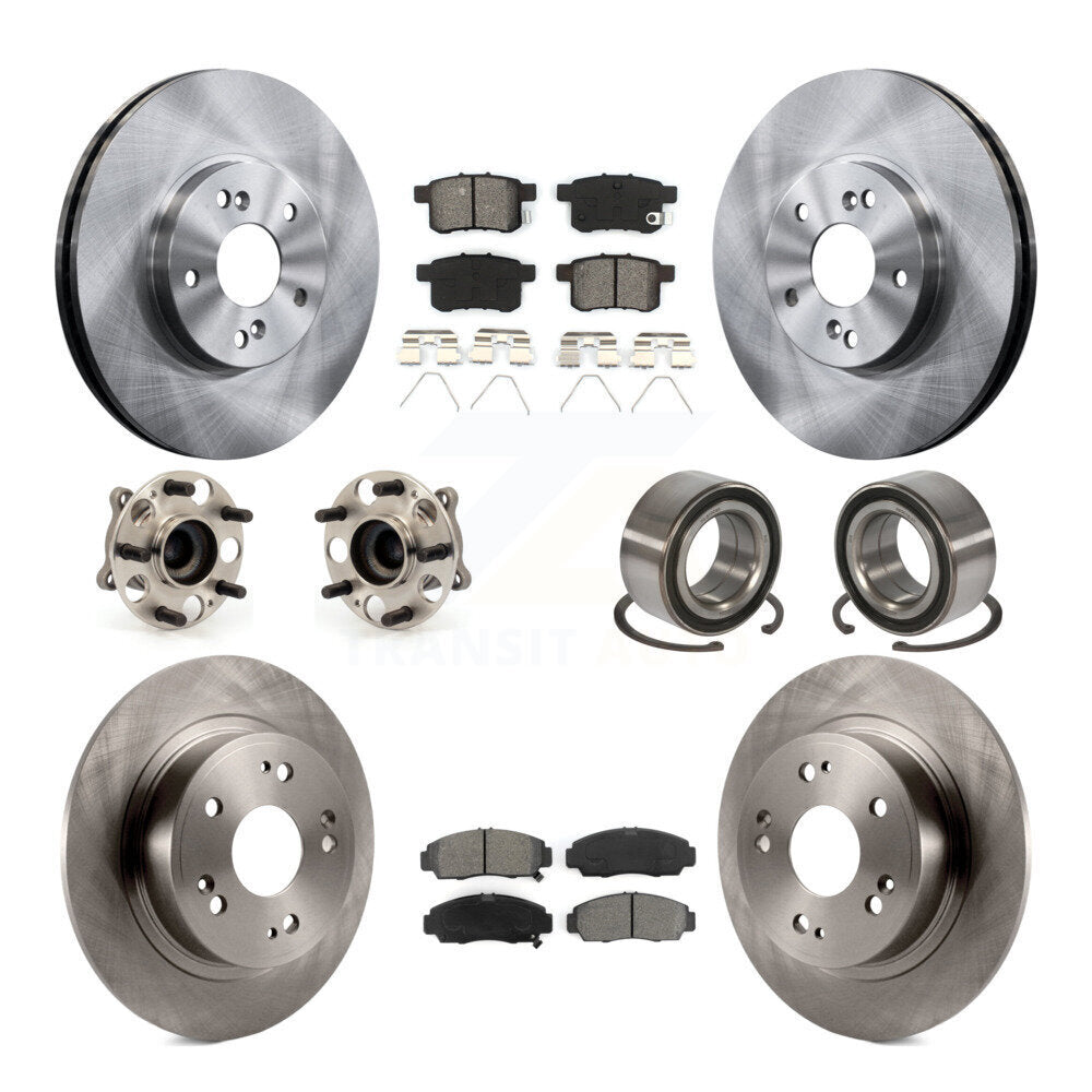 Kit de Rotor et de plaquettes de frein, roulement de moyeu avant et arrière (10 pièces) pour Honda Accord Acura TS