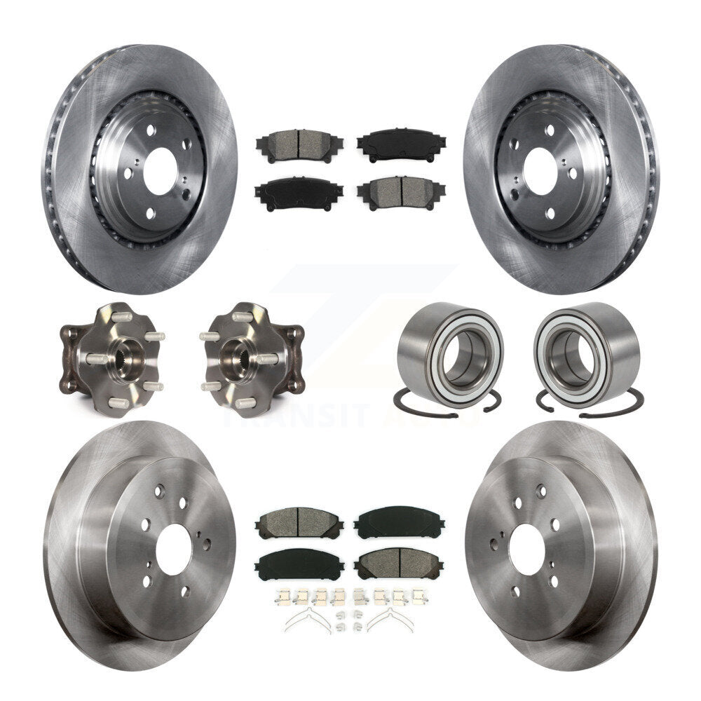 Kit de Rotor et plaquettes de frein, roulement de moyeu avant et arrière (10 pièces) pour Toyota Highlander Lexu