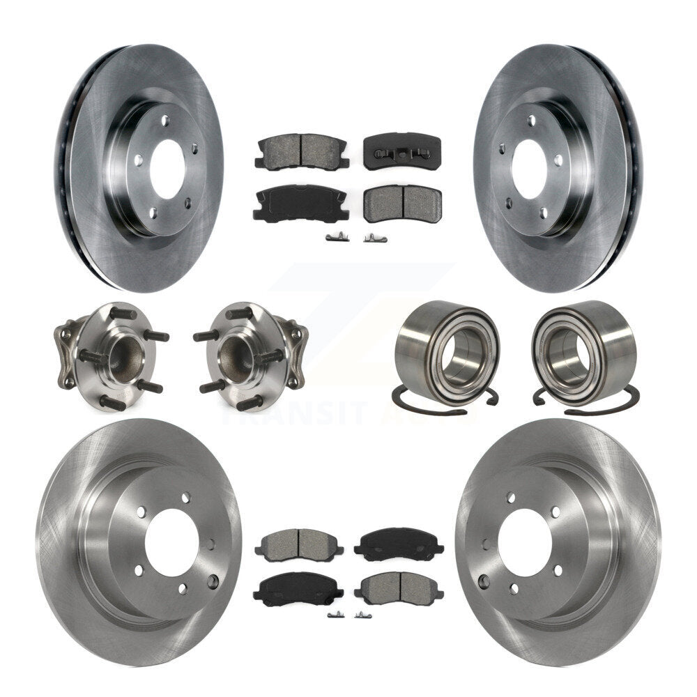 Kit de plaquettes de Rotor de frein à disque, roulement de moyeu avant et arrière (10 pièces) pour Mitsubishi Outlande