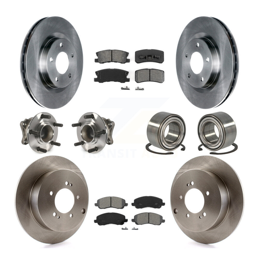 Kit de plaquettes de Rotor de frein à disque, roulement de moyeu avant et arrière (10 pièces) pour Mitsubishi Outlande