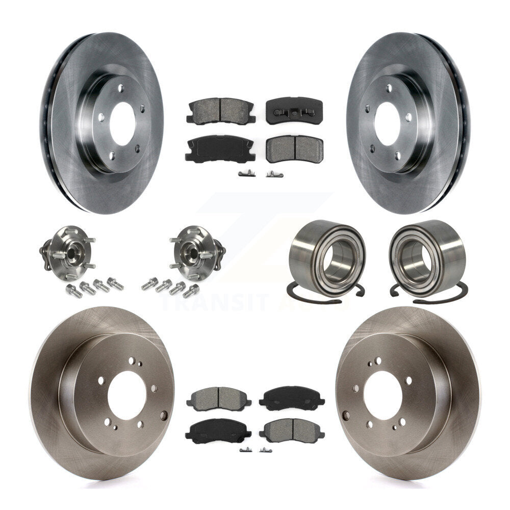 Kit de plaquettes de Rotor de frein à disque, roulement de moyeu avant et arrière (10 pièces) pour Mitsubishi Outlande