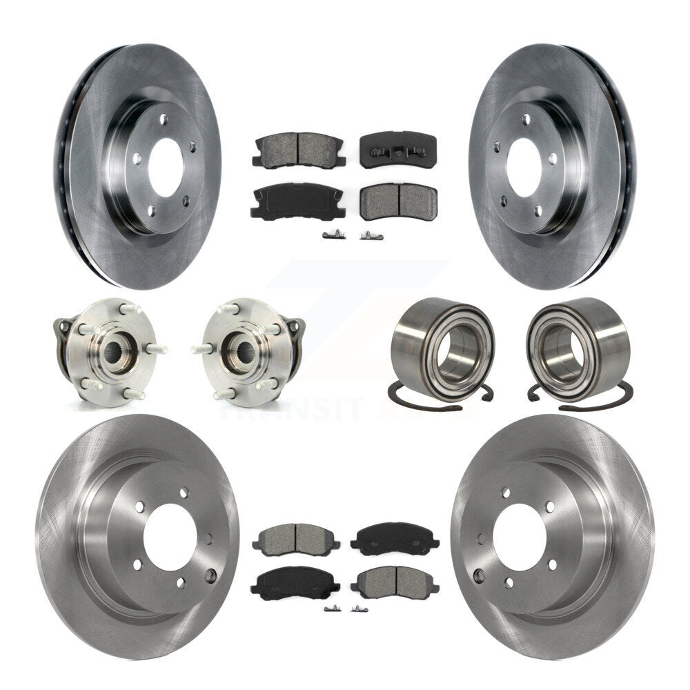 Kit de plaquettes de Rotor de frein, roulement de moyeu avant et arrière (10 pièces) pour Mitsubishi Outlander Spor
