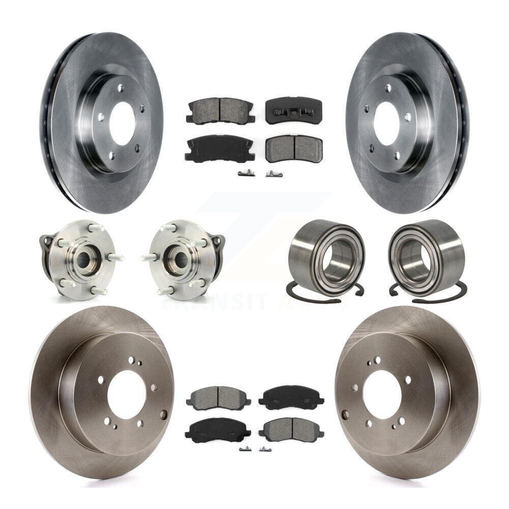 Kit de plaquettes de Rotor de frein à disque, roulement de moyeu avant et arrière (10 pièces) pour Mitsubishi Outlande