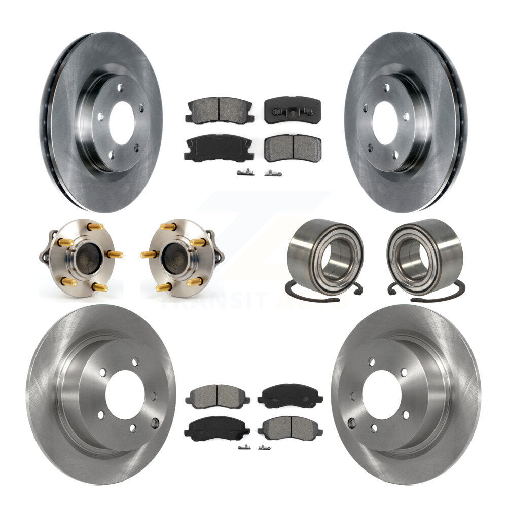 Kit de Rotor et plaquettes de frein, roulement de moyeu avant et arrière (10 pièces) pour Mitsubishi Lancer Spor