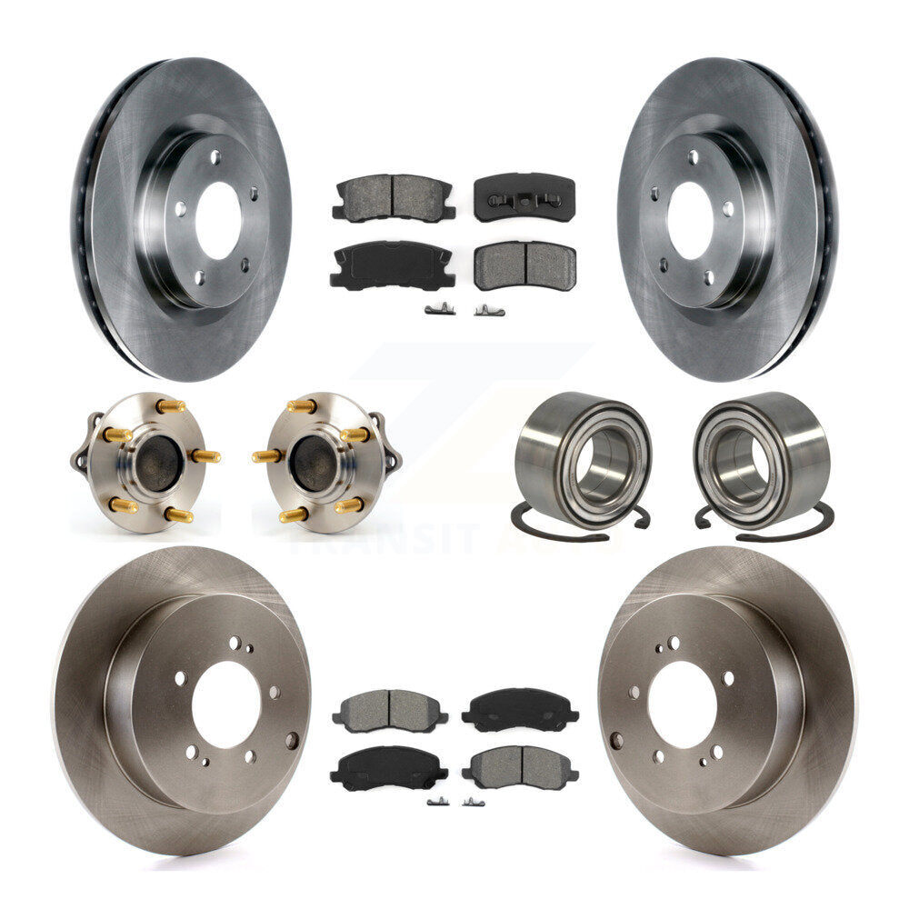 Kit de plaquettes de Rotor de frein à disque, roulement de moyeu avant et arrière (10 pièces) pour Mitsubishi Outlande