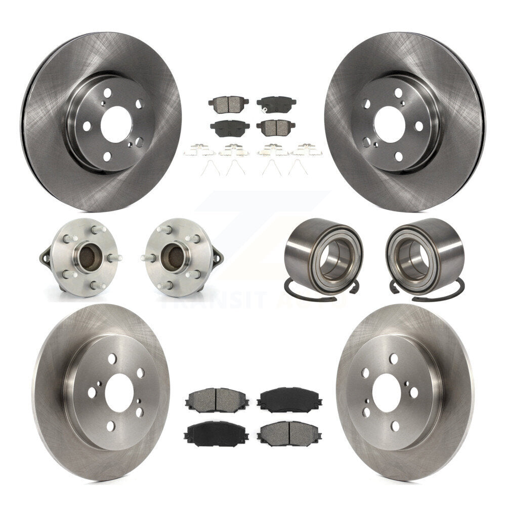 Kit de plaquettes de Rotor de frein, roulement de moyeu avant et arrière (10 pièces), pour Toyota Corolla Matrix Vib