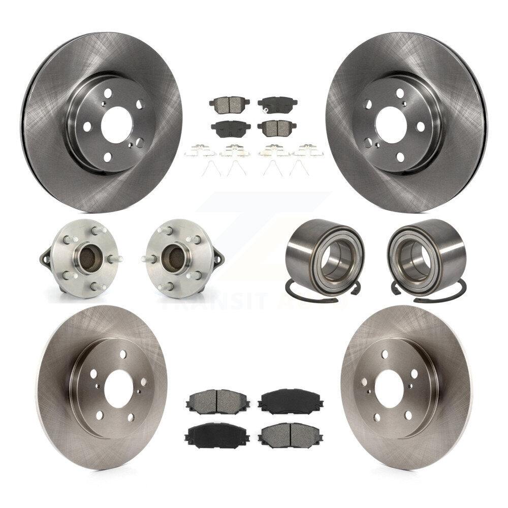 Kit de rotors et plaquettes de frein à disque, roulements de moyeu avant et arrière (10 pièces) pour Toyota Matrix