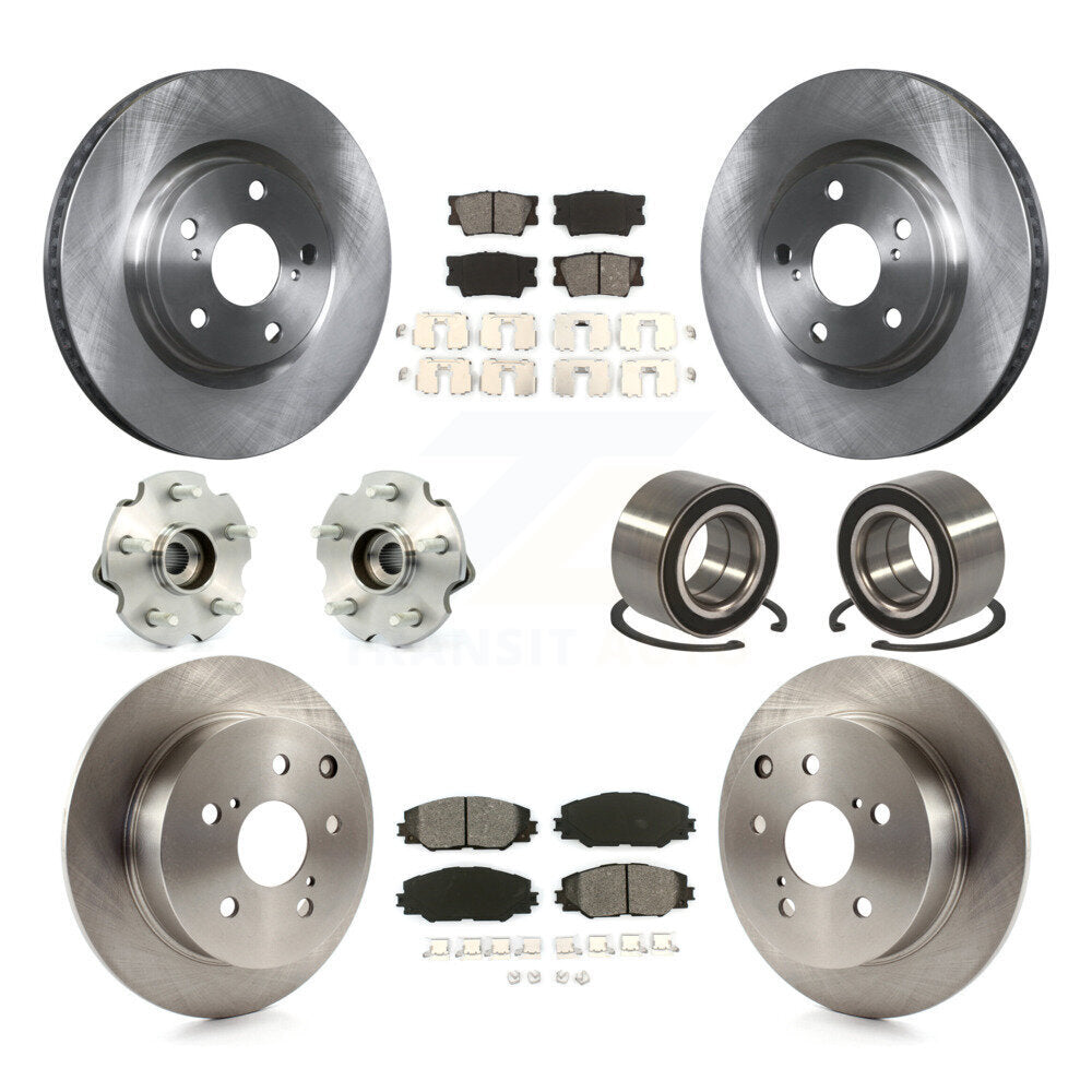 Kit de plaquettes de Rotor de frein, roulement de moyeu avant et arrière (10 pièces), pour Toyota Matrix Pontiac Vib