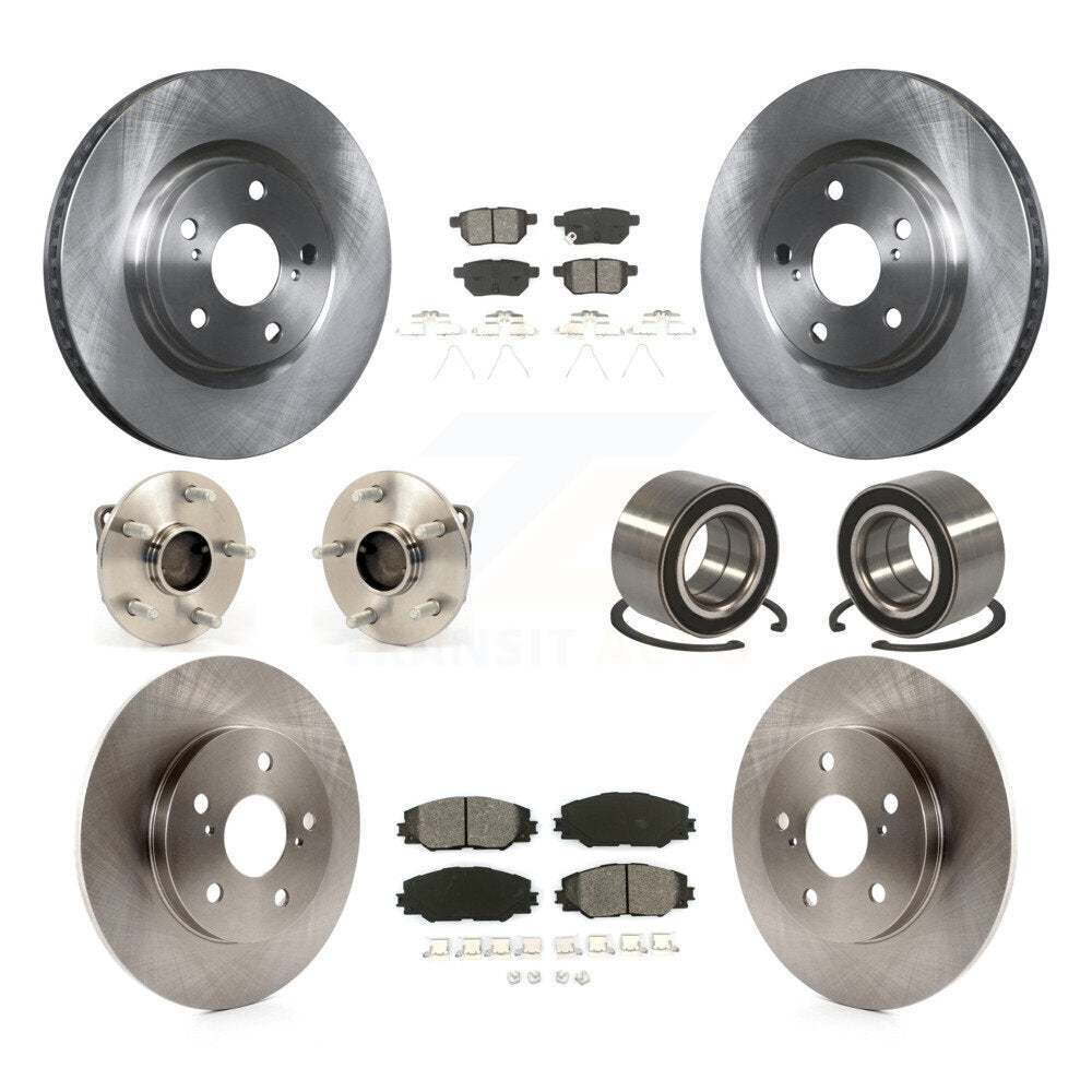 Kit de rotors et plaquettes de frein à disque, roulements de moyeu avant et arrière (10 pièces) pour Toyota Matrix