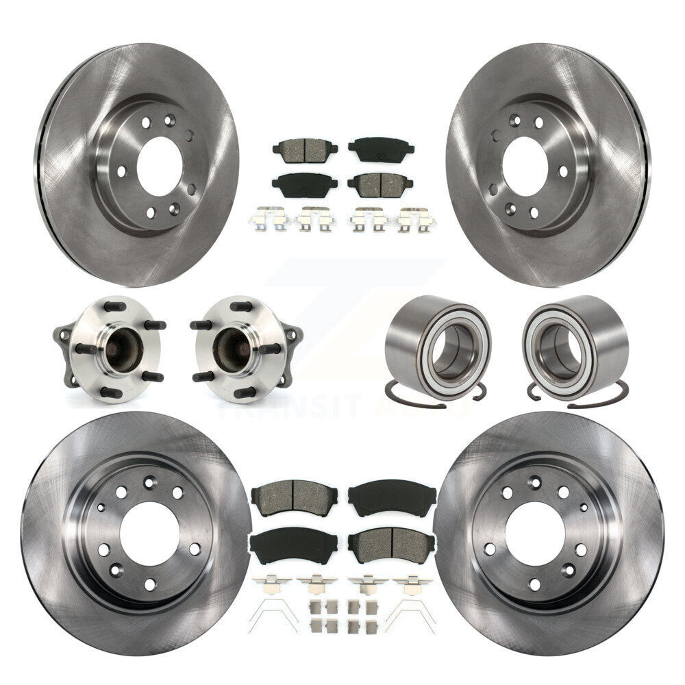 Kit de rotor et de plaquettes de frein avec roulement de moyeu avant et arrière (10 pièces) pour Mazda 6 3.7 de 2009 à 2013