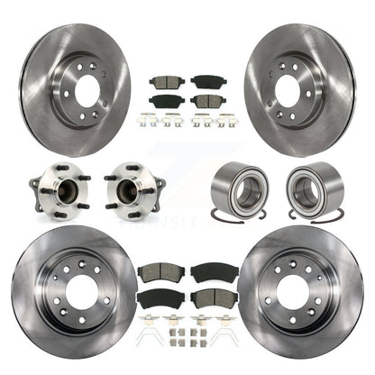 Kit de rotor et de plaquettes de frein avec roulement de moyeu avant et arrière (10 pièces) pour Mazda 6 3.7 de 2009 à 2013