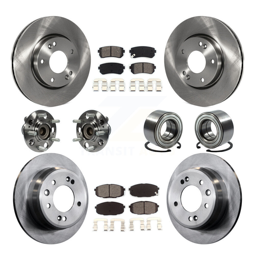 Kit de rotors et plaquettes de frein à disque, roulement de moyeu avant et arrière (10 pièces) pour Hyundai Elantr