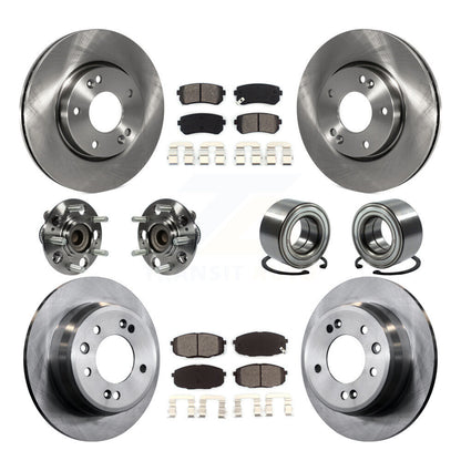 Kit de rotors et plaquettes de frein à disque, roulement de moyeu avant et arrière (10 pièces) pour Hyundai Elantr