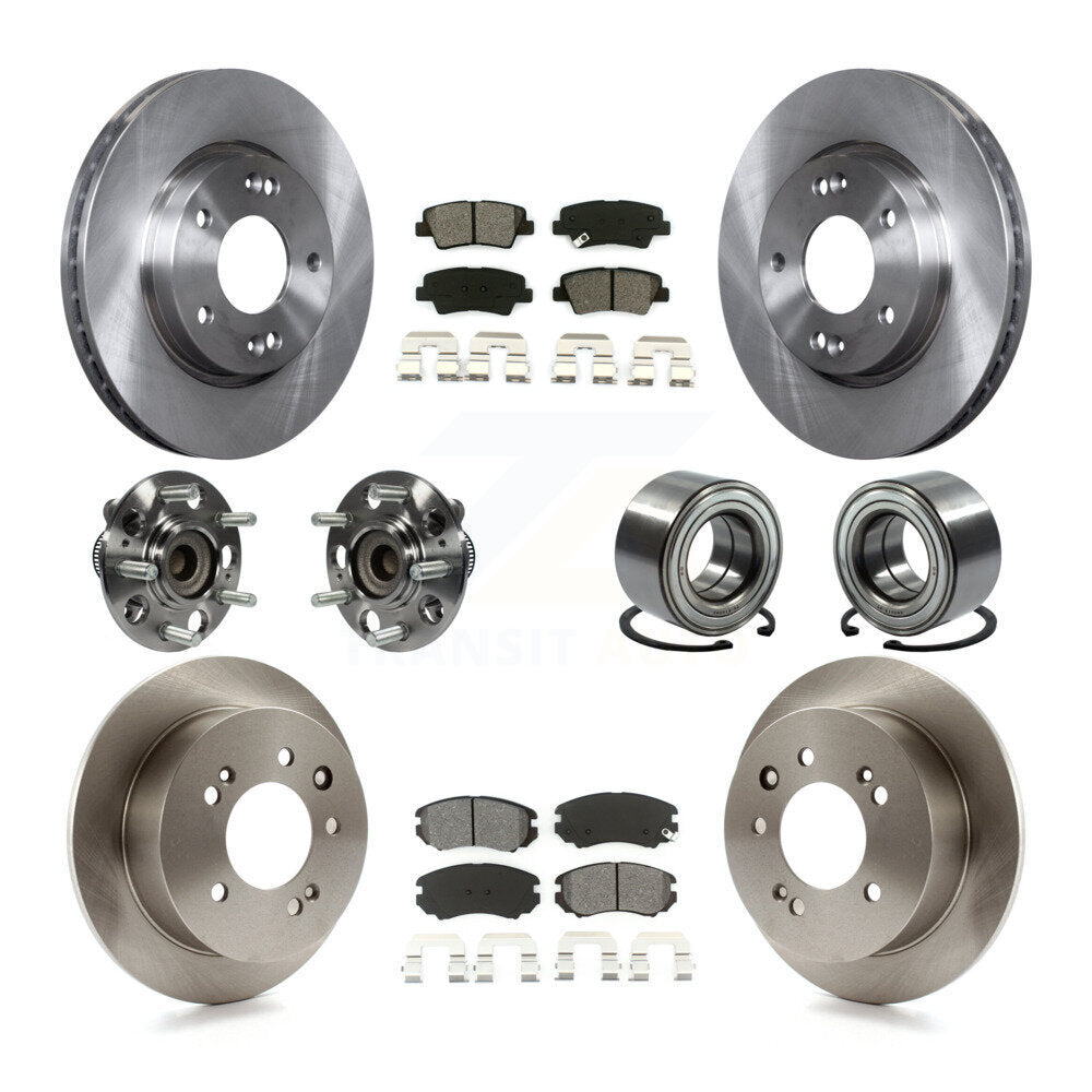 Kit de rotors et plaquettes de frein à disque, roulement de moyeu avant et arrière (10 pièces) pour Hyundai Elantr