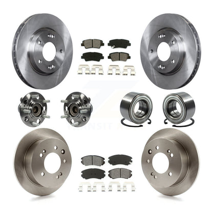 Kit de rotors et plaquettes de frein à disque, roulement de moyeu avant et arrière (10 pièces) pour Hyundai Elantr
