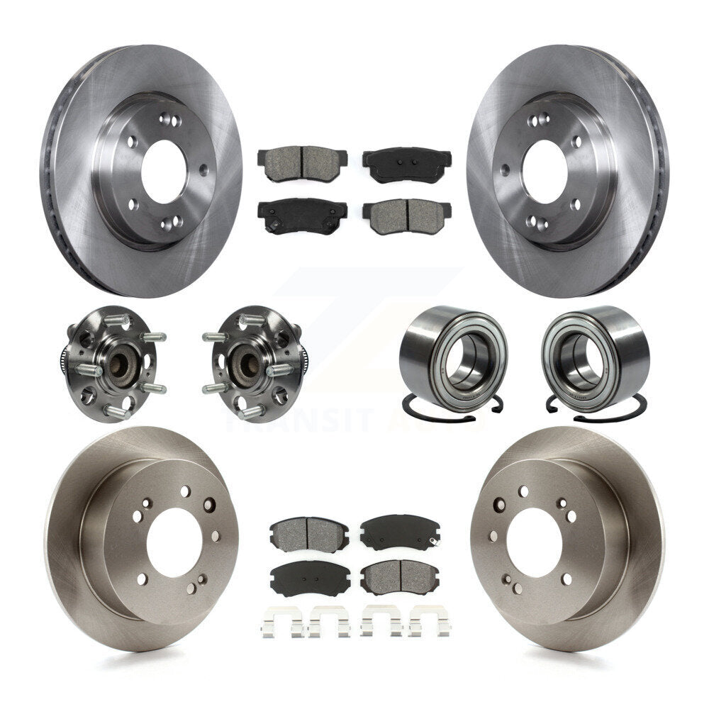 Kit de rotors et plaquettes de frein à disque, roulement de moyeu avant et arrière (10 pièces) pour Hyundai Elantr
