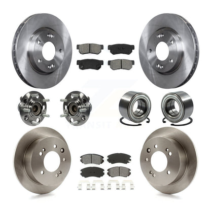Kit de rotors et plaquettes de frein à disque, roulement de moyeu avant et arrière (10 pièces) pour Hyundai Elantr